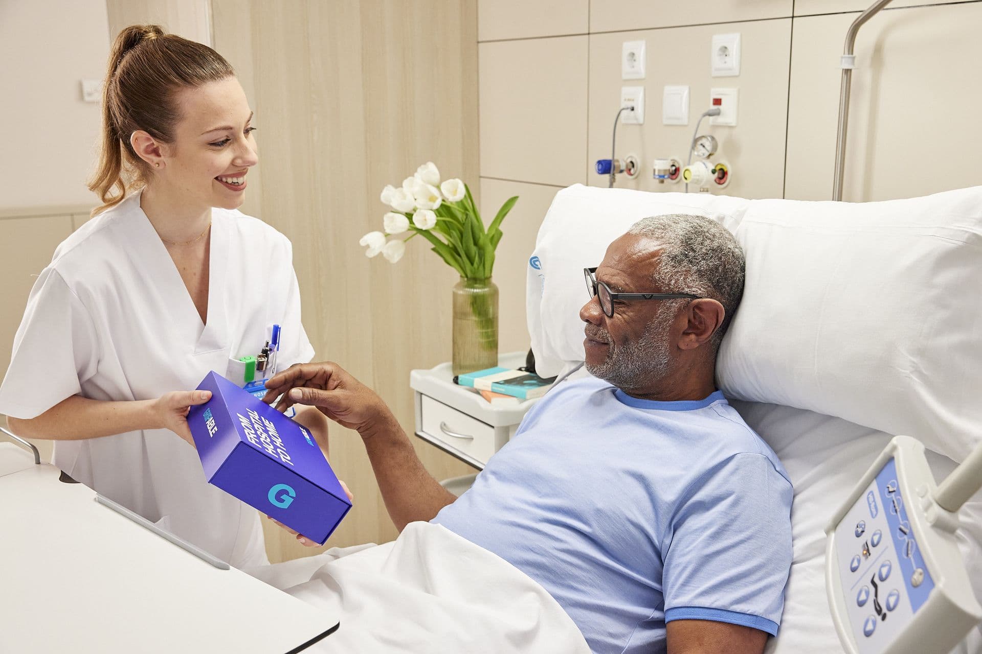 Nurse preparing Able Assess kit for assessment