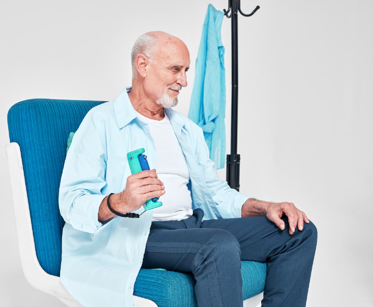 Older man at a senior living community using Able Assess