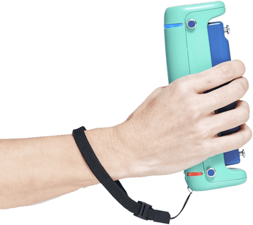 Clinician holding the GripAble digital dynamometer